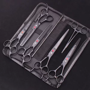kit de îngrijire pentru câini, foarfece pentru câini, foarfece de îngrijire, foarfece de tuns câini, foarfece profesionale pentru îngrijirea câinilor