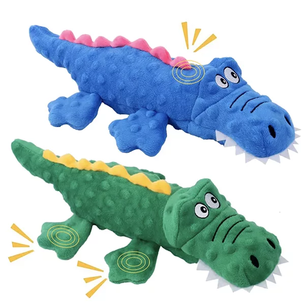 jucărie de ros pentru câini, jucărie cu scârțâit pentru câini, jucărie crocodil