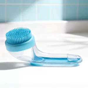 pet bath brush, bath brush with shampoo dispenser, dog silicone bath brush, dog bath brush with long handle